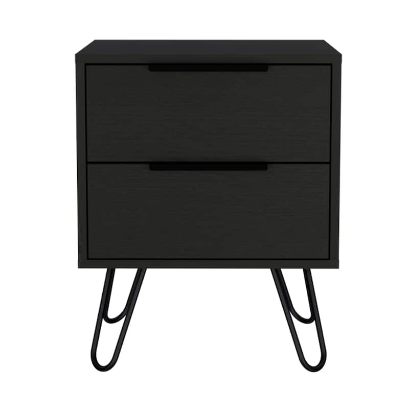 Minimalist Nightstand Fashion Nightstand with 2 Drawers 4 Support Feet