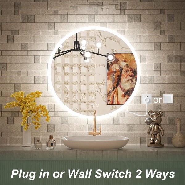 Round battery led bathroom mirror sale