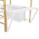 preview thumbnail 61 of 65, Modern Twin Size Wooden Loft Bed with Built-in Storage Cabinet and Cubes, Foldable Desk