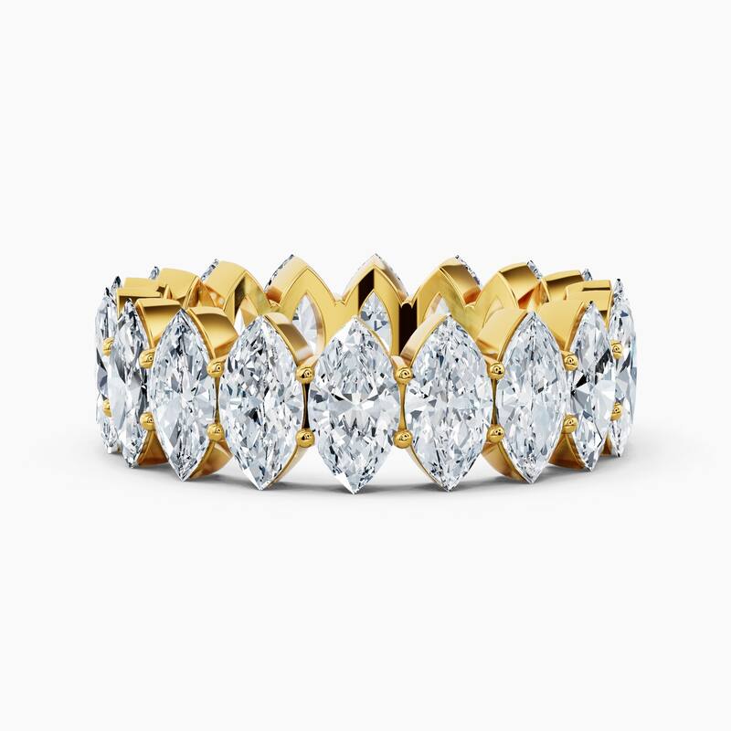 Auriya 14k Gold Marquise North-South Lab Grown Diamond Eternity Band 2.70 - 10.50 ct. tw. (F-G, VS) - 7.20 ct. wt. - 4.5 - Yellow