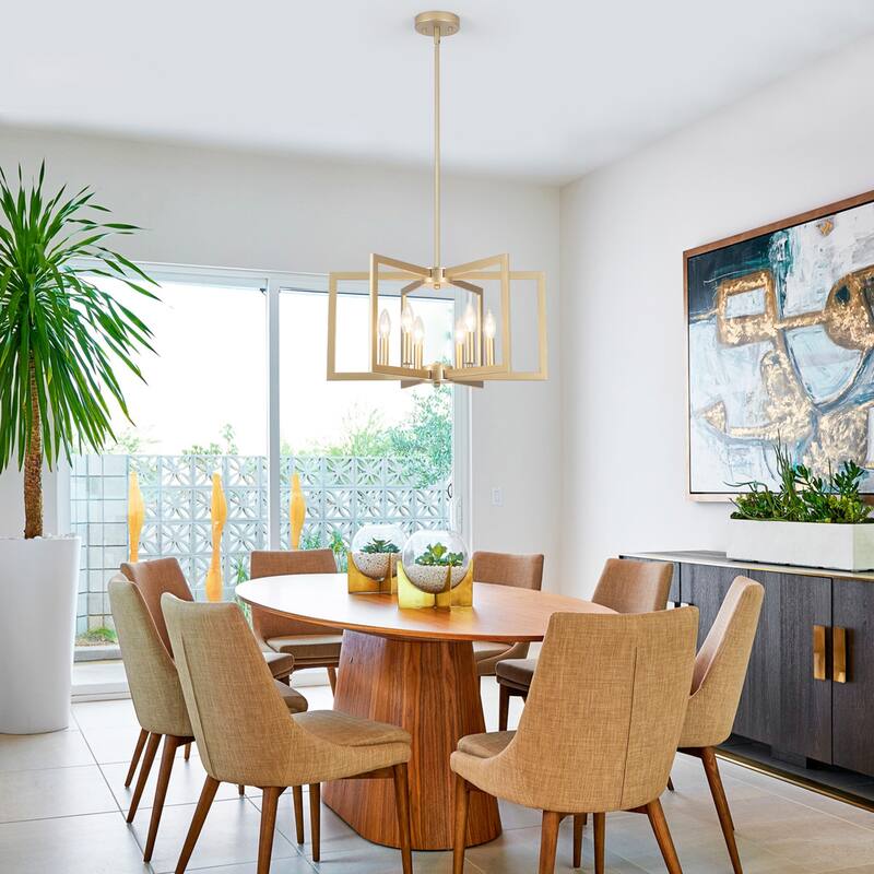 6-Light Candlestick Hanging Linear Foyer Chandelier Lighting for Dining Room Kitchen Island