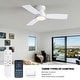 preview thumbnail 18 of 28, 32" Smart Gold & White Flush Mount Dimmable Ceiling Fan - 32''