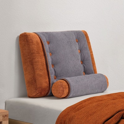 WOWMAX Button Tufted Couch Pillows, Elevated Wedge Headboard Pillow，Backrest Reading Pillow For Daybed