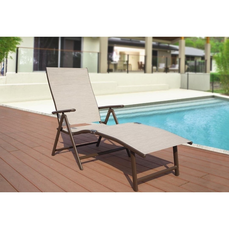 Kozyard Cozy Aluminum Beach Yard Pool Folding Reclining Adjustable Chaise Lounge Chair 1 Pack