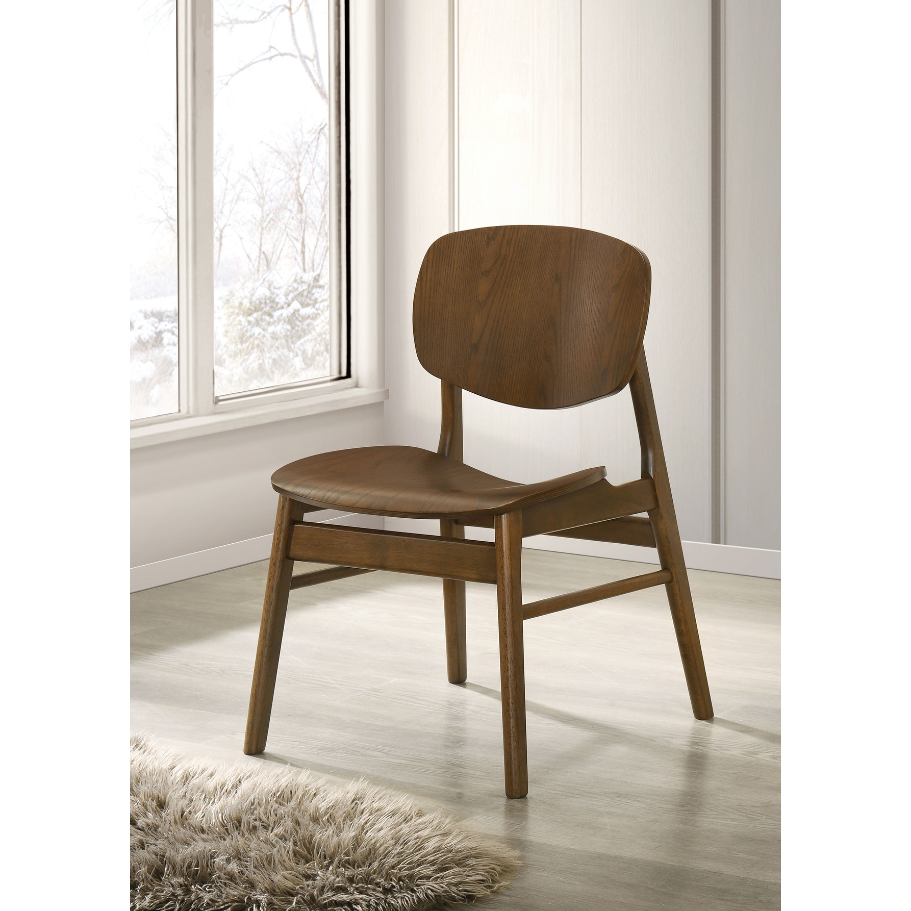 Benford Dining Side Chair Wood Seat Dark Brown (Set of 2)