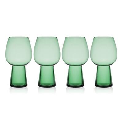 Mikasa Phoebe 19 Oz Goblet Beer Glass Set Of 4 Sage