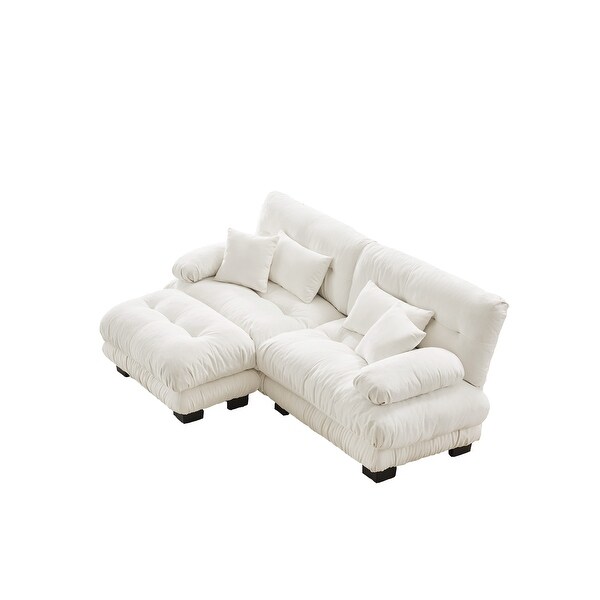 Cloud Couch 2-Seater Sofa with Convertible Ottoman - On Sale - Bed