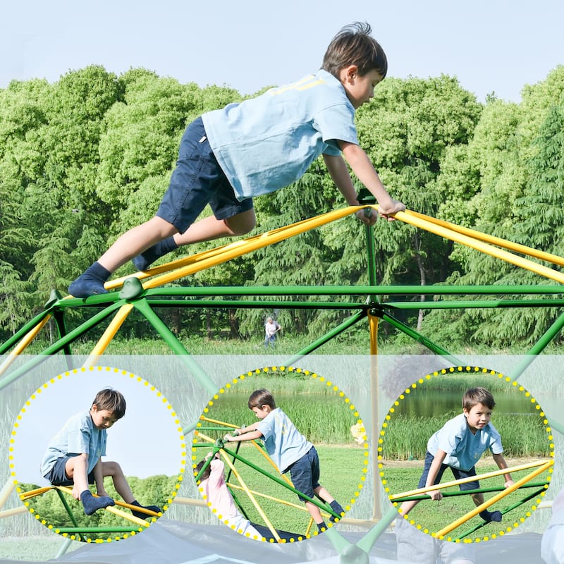 13ft Geometric Dome Climber Play Center with Rust & Uv Resistant, Supporting 1000lbs, Kids Jungle Gym Playground Indoor/Outdoor