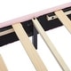 preview thumbnail 26 of 40, Twin Size Upholstered Flower-Shape Bed with LED Light Strip, Sherpa Fabric Platform Bed with Wooden Slats Support, Pink