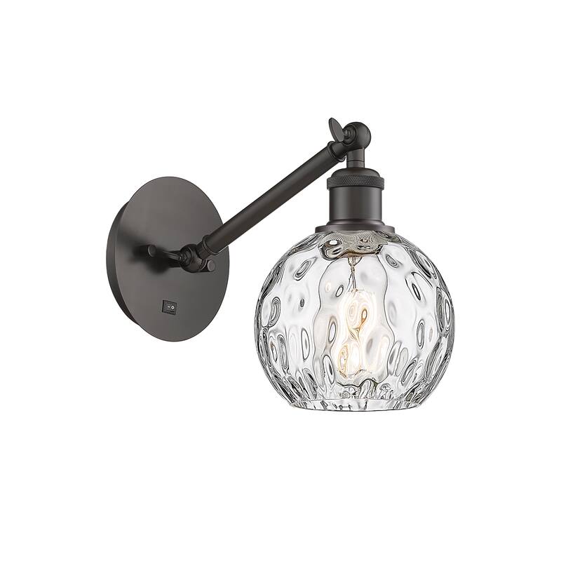 Innovations Lighting Ballston Athens Water Glass 6" - 1 Light 6" Sconce - Arm Adjusts Up and Down - Clear Water Glass/Oil Rubbed Bronze
