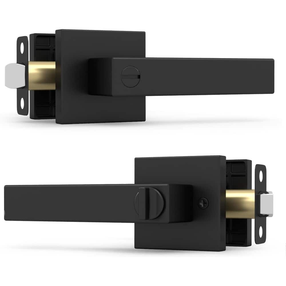 Mega Handles ROBELL Privacy Lever Door Handle, Modern Square Design, keyless door lock, Bathroom Interior Lock, Easy Install