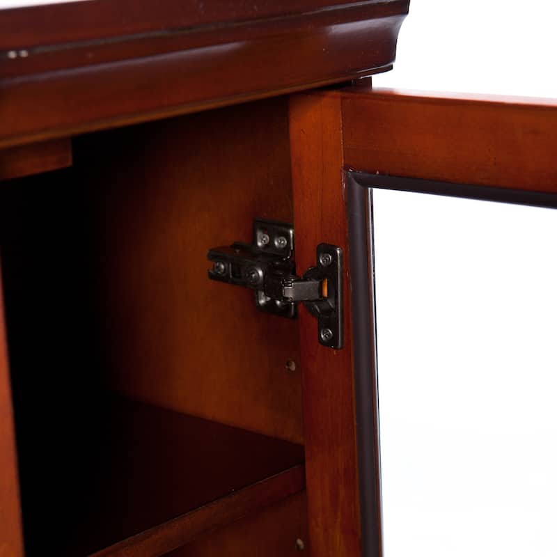 SEI Furniture Argenteum Mahogany Media TV Stand Electric Fireplace for TV's up to 46"