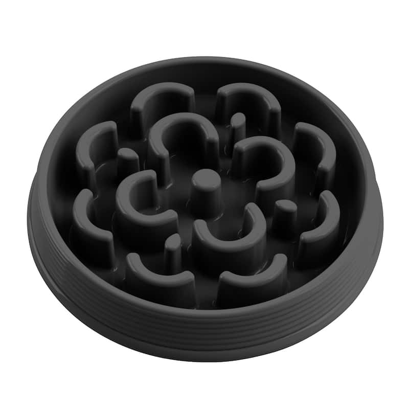 Abode Homewares Slow Chow Medallion Polypropylene Slow Feeder - Black - Medium