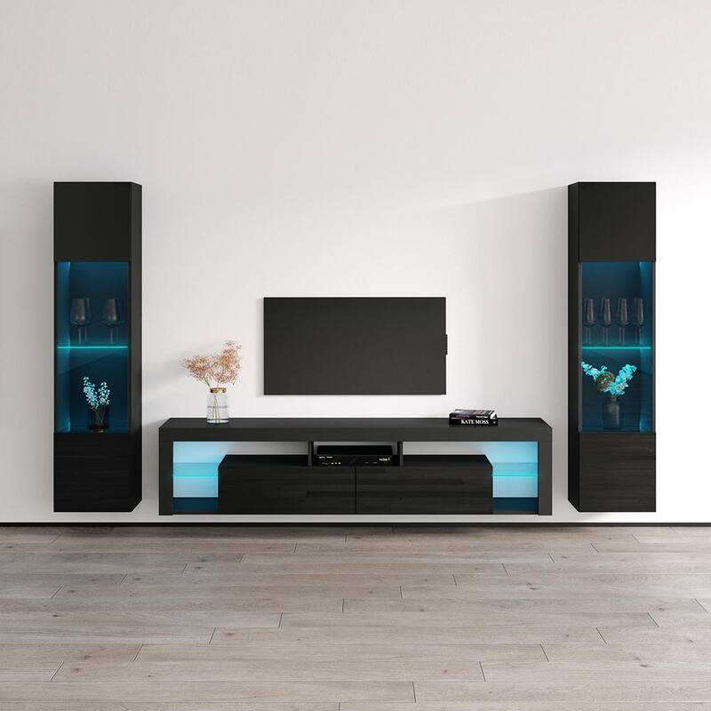Milano 200 Floating Entertainment Center - 42 - Black