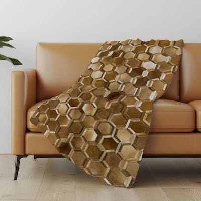 Premium Machine Washable ASB97 Faux Cowhide Sherpa Throw Blanket