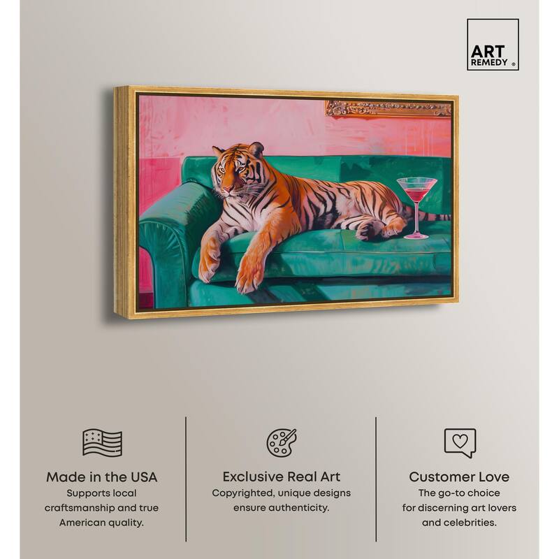 Lounging Tiger Canvas by Art Remedy