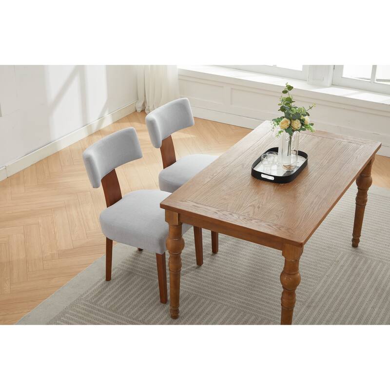 Set of 2 Upholstered Modern Armless Dining Chairs with Curved Backrest