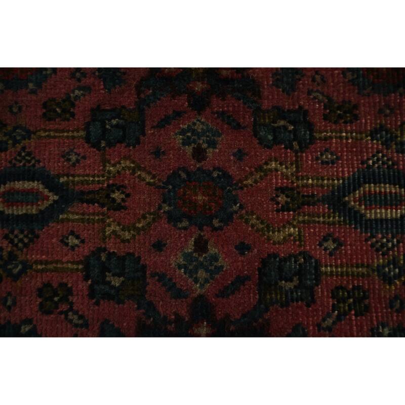 Hand Knotted Oriental 100% Wool Carpet Traditional Floral Pink Mahal Area Rug - 10' 11'' X 8' 9''
