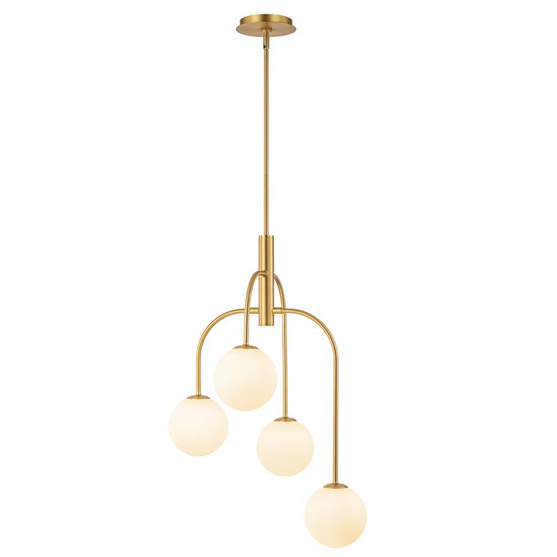 4/6-Light Glass Bubble Dimmable Sputnik Modern Linear Chandelier - 4-Light