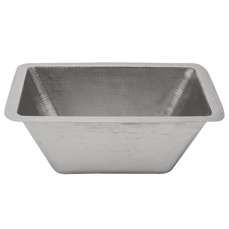17-in Rectangle Copper Bar Sink in Nickel w/ 2-in Drain Opening (BRECEN2)