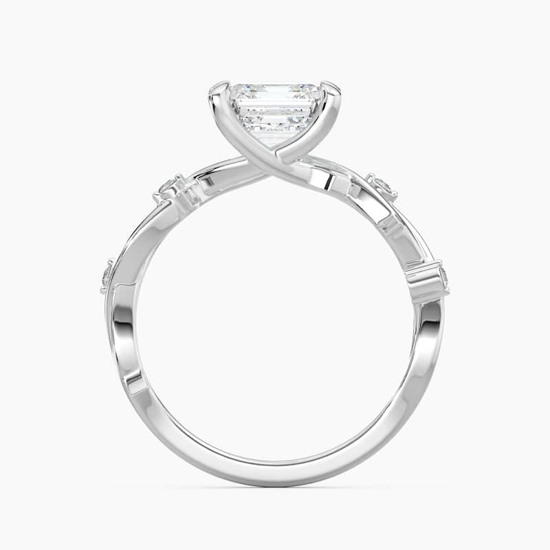 Auriya 14K Gold Lab Grown Diamond Asscher Cut Twisted Vine Engagement Ring 1.03 - 5.03ct. tw. (F-G, VS)