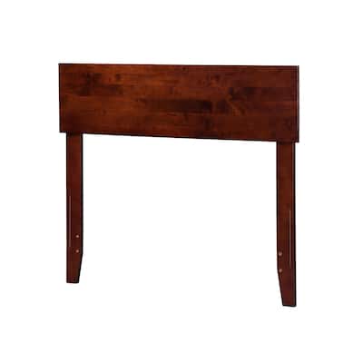 Modern Wood Headboard Twin Size - USB Charger, Walnut Finish, Minimalist Bedroom Decor