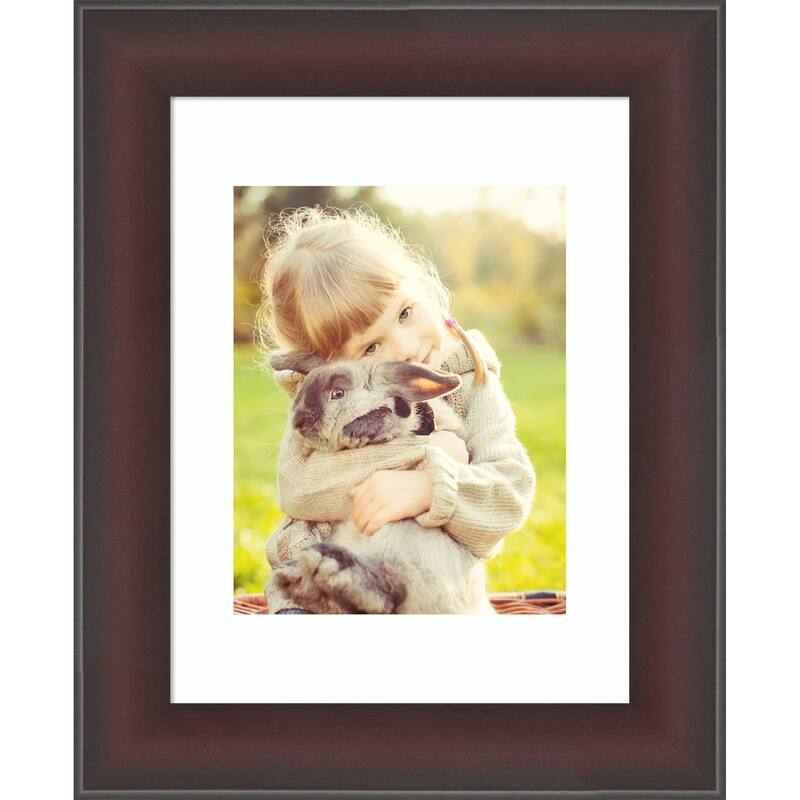 Grand Black Narrow Framed Picture Frame, Photo Frame - 11x14 Matted to 8x10 - Grand Cherry Narrow