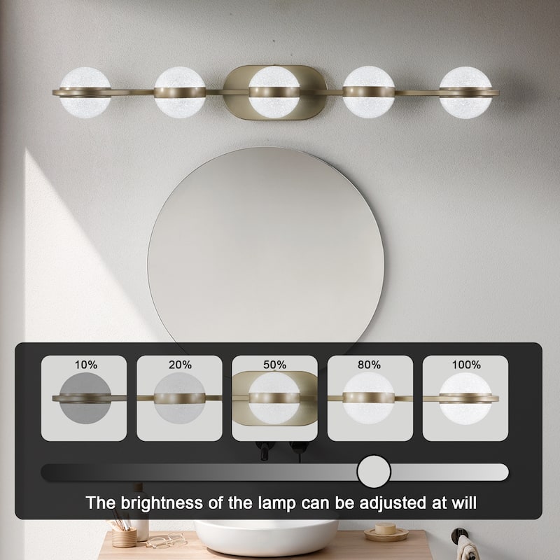 Modern Vanity Lights With 5 LED Bulbs For Bathroom Lighting