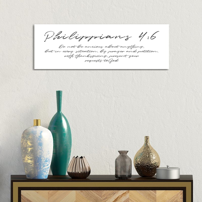 iCanvas "Script Philippians" by Mlli Villa Canvas Print - 12x36x1.5