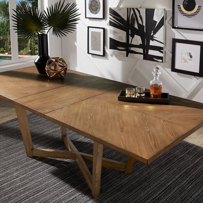 Eldoria 6-8 Person Mid-Century Extending Wood Dining Table - Walnut
