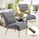 preview thumbnail 13 of 12, Andeworld Accent Chair for Bedroom Living Room Chairs Tufted Upholstered Lounge Chair with Wood Legs Linen Fabric
