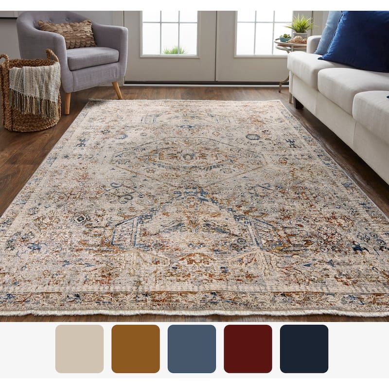 Grand Bazaar Frencess Machine Made Medallion Transitional Area Rug