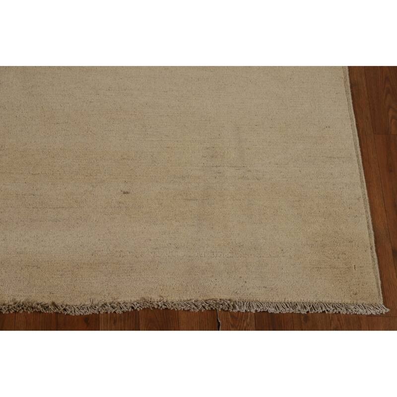 Modern Gabbeh Oriental Area Rug Handmade Solid Wool Carpet - 6'2"x 8'2"