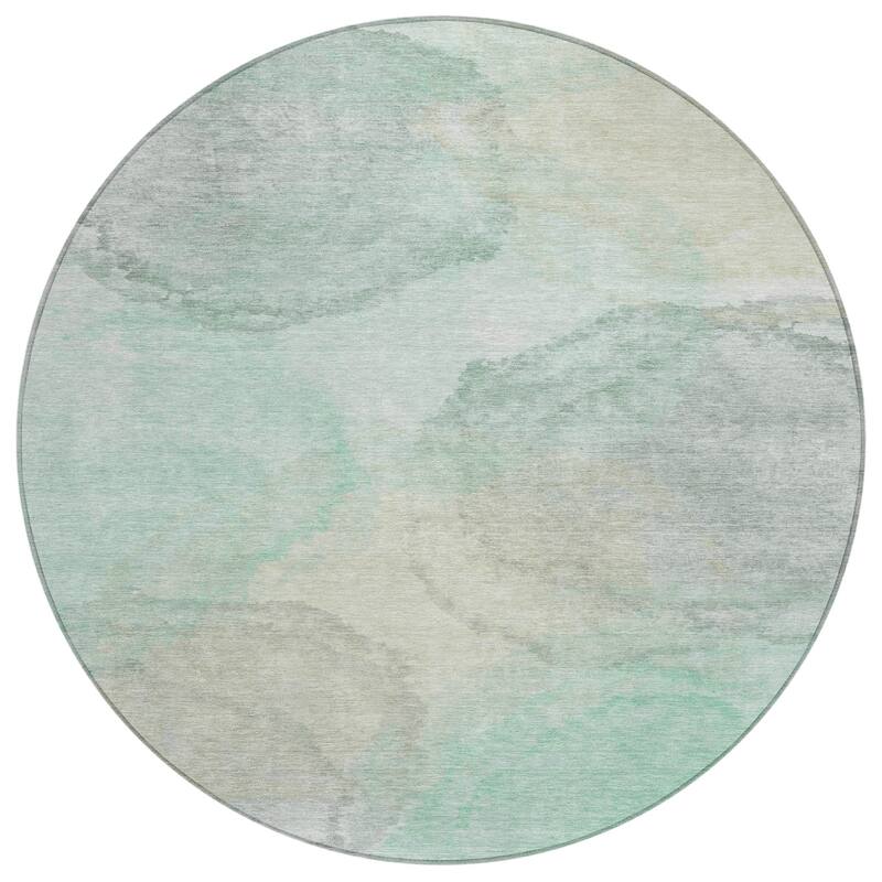 Machine Washable Indoor/ Outdoor Abstract Muted Chantille Rug
