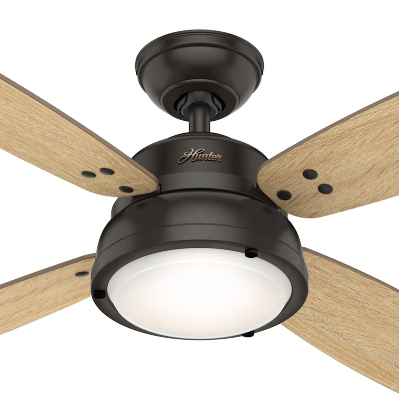 Hunter 52" Wingate Ceiling Fan with LED Light Kit and Handheld Remote - Transitional, Coastal