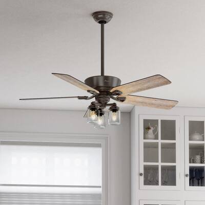 Hunter 52" Devon Park Ceiling Fan w/ LED Light Kit, Handheld Remote - Rustic, Farmhouse, Coastal