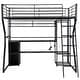preview thumbnail 8 of 12, Full Size Metal Gaming Bed with Built-in Desk and LED Light, Storage Loft Bed Frame with Open Wardrobe and Multiple Shelves
