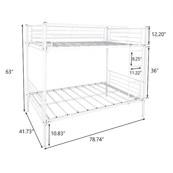Stylish & Simple Twin over Twin Bunk Bed, Metal Frame with Ladder
