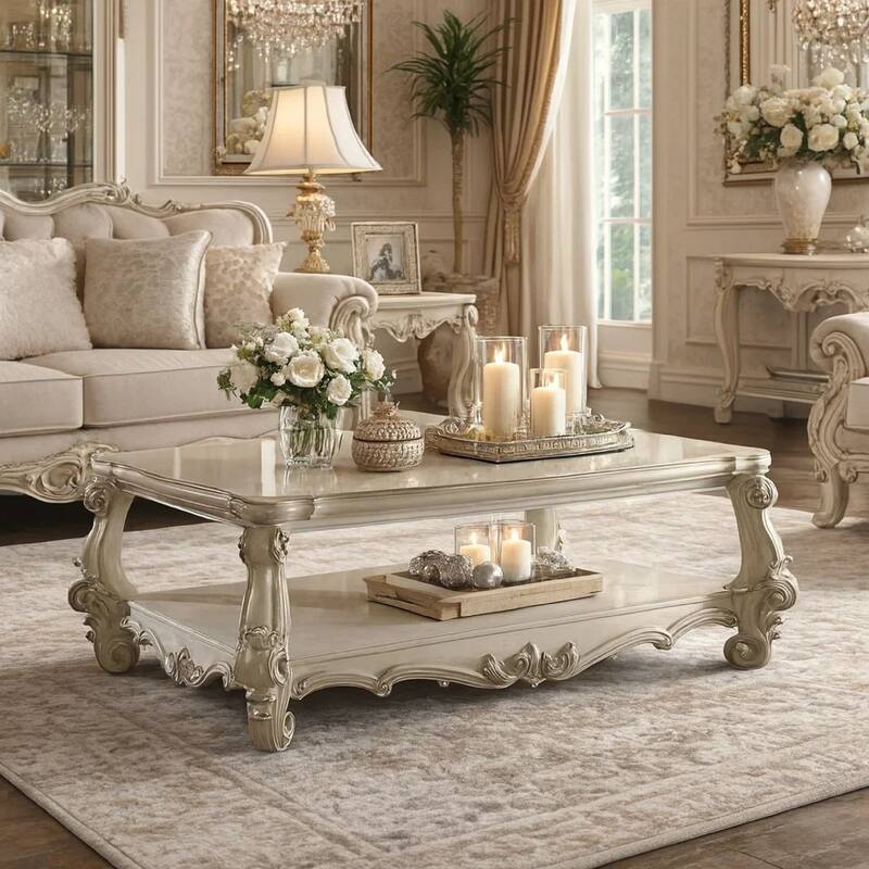 Imperial Coffee Table, Bone White
