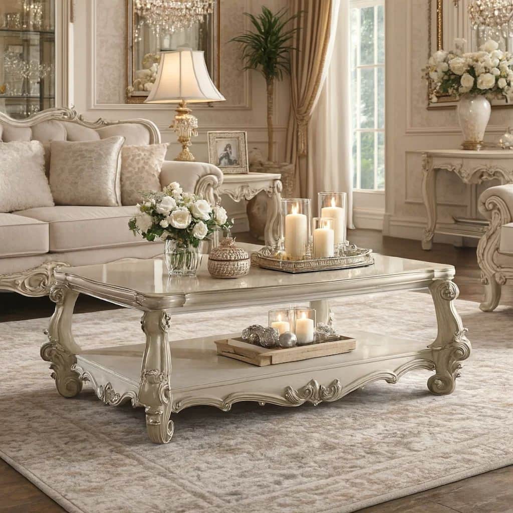 Imperial Coffee Table, Bone White