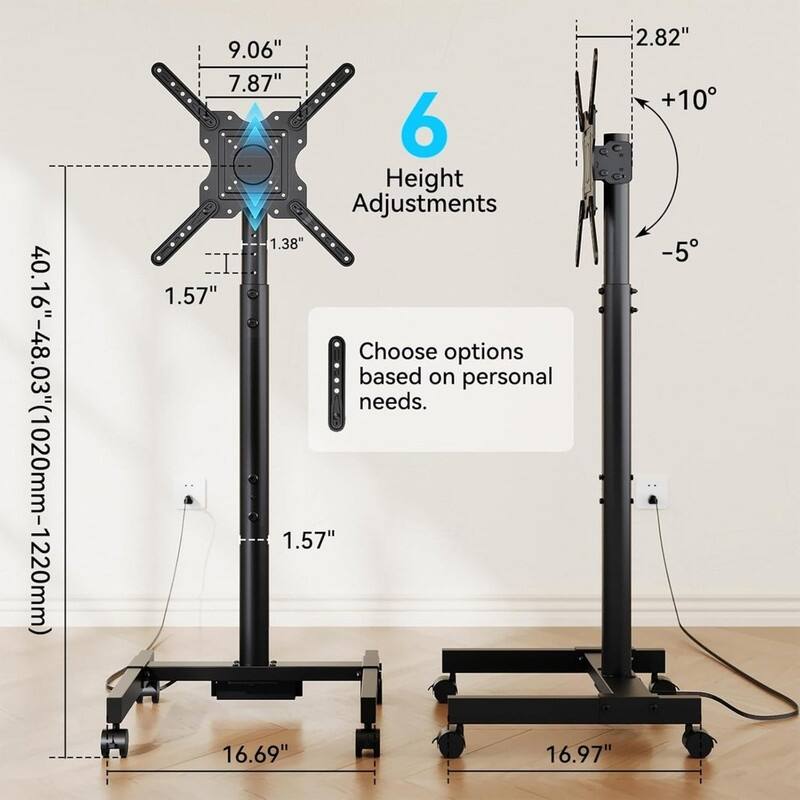 Mobile TV Stand with Power Outlet