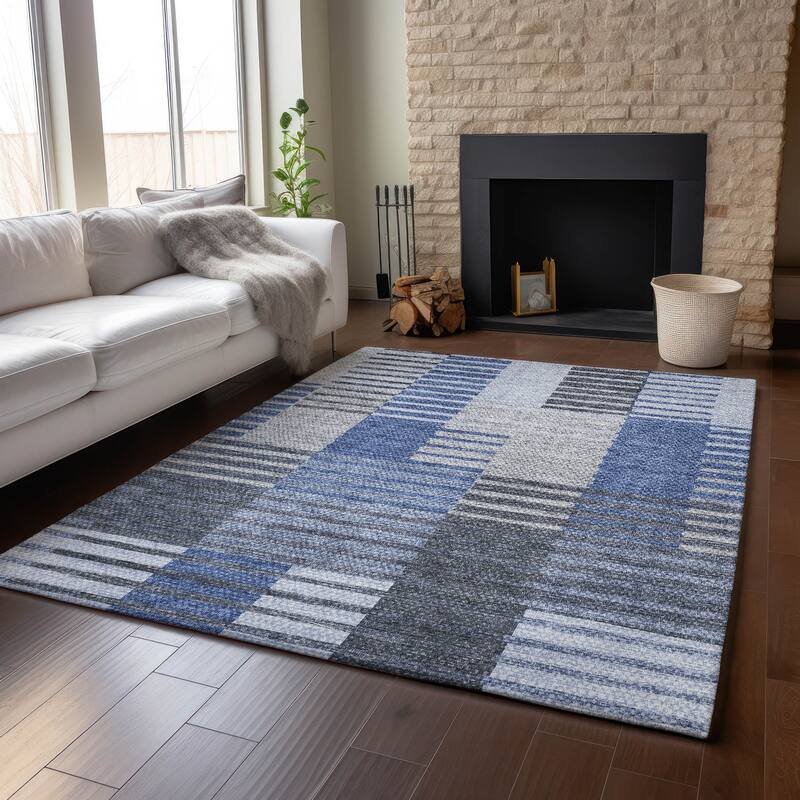 Premium Washable Super Soft Geo Stripe Mayfield Rug