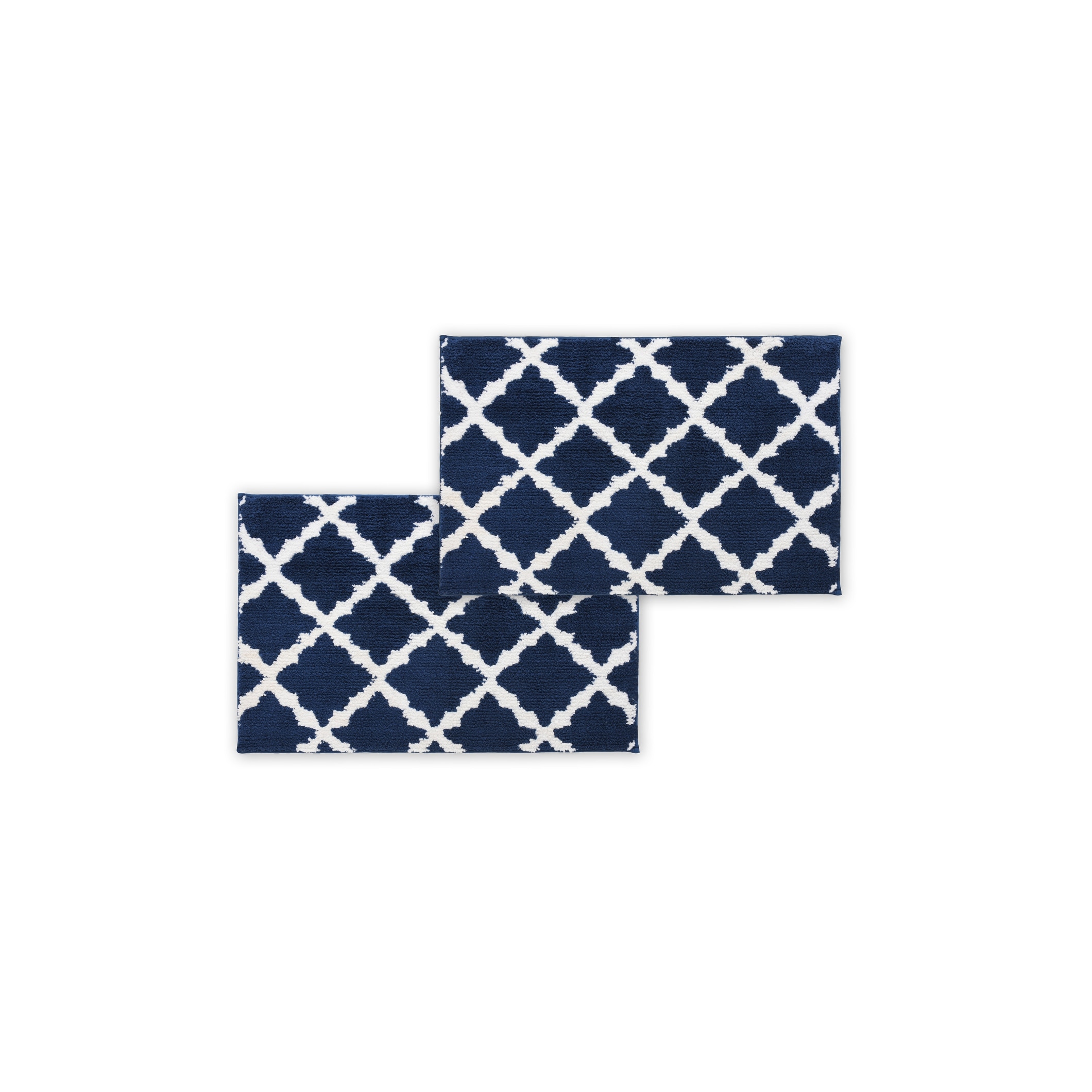 Chic Home Greyson 2 Piece Plush Cotton Bath Rug Set in Blue