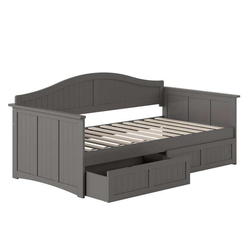 Nantucket Twin Wood Daybed with Set of 2 Drawers