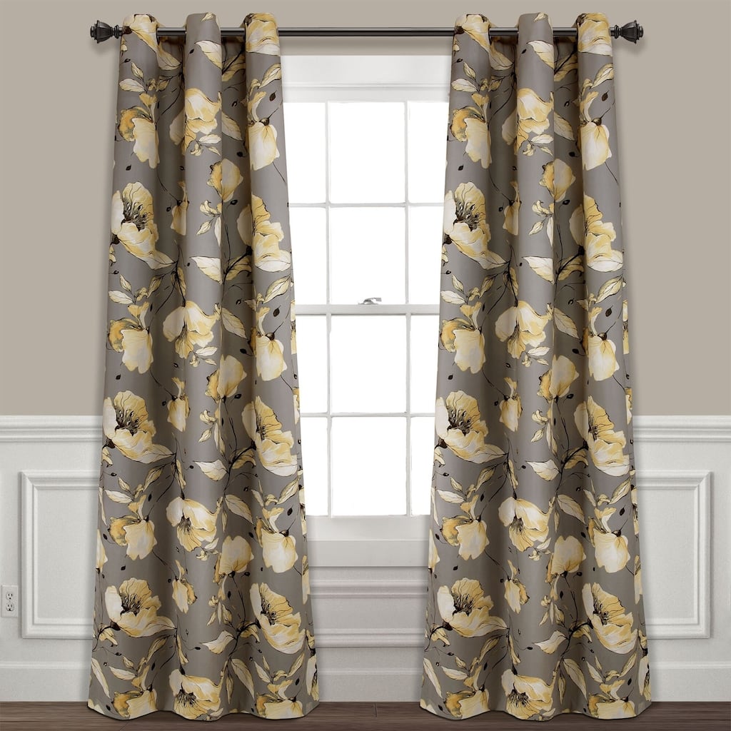 Silver Orchid Lane Blackout Window Curtain Panel Pair