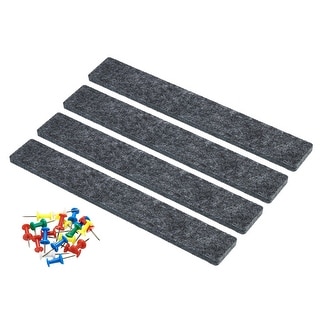 4Pcs Felt Bulletin Board Bar Strip Self Adhesive Wall Pin Board Dark ...