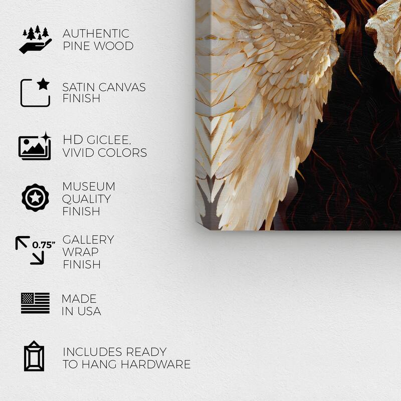 Wynwood Studio Fashion and Glam Always Angelic White and Cream White Traditional Wall Art Canvas Print