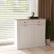 preview thumbnail 4 of 4, White Kitchen Trash Cabinet with 2 Drawers and 2 Compartment Tilt-Out