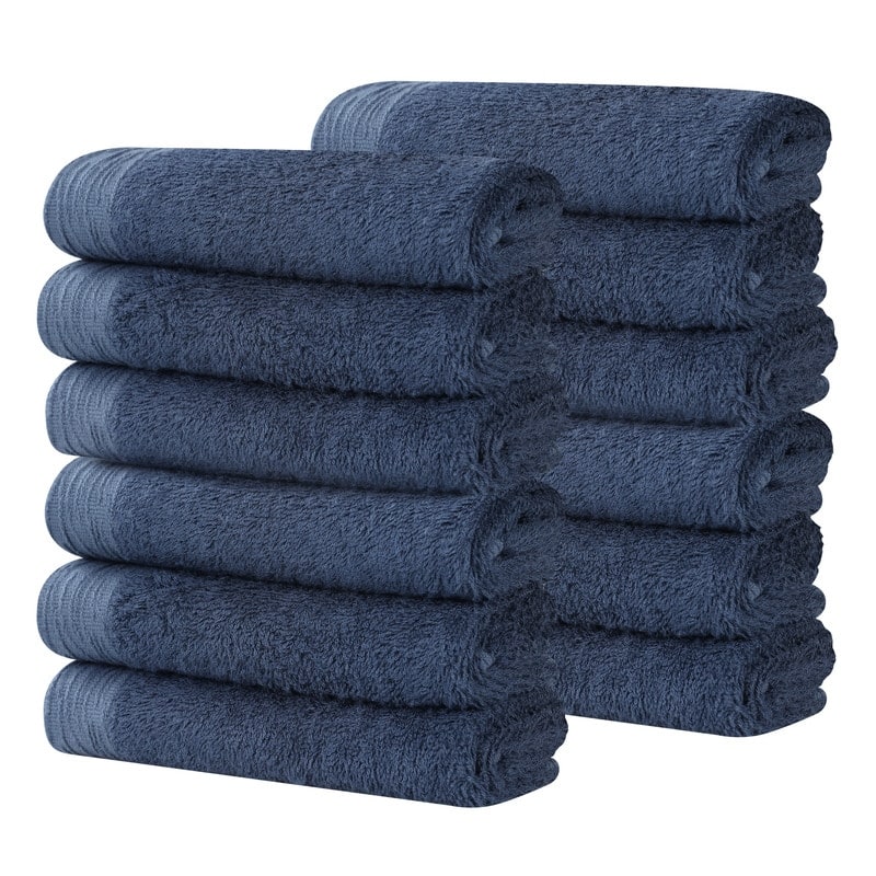 Superior Sierra Rayon From Bamboo Cotton Blend Face Towel Washcloth Set of 12