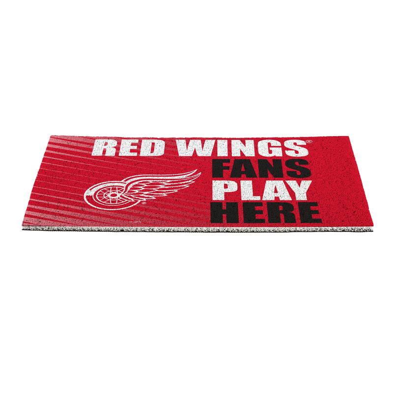 28 in. x 16 in. Detroit Red Wings "Fans Play Here" PVC Door Mat